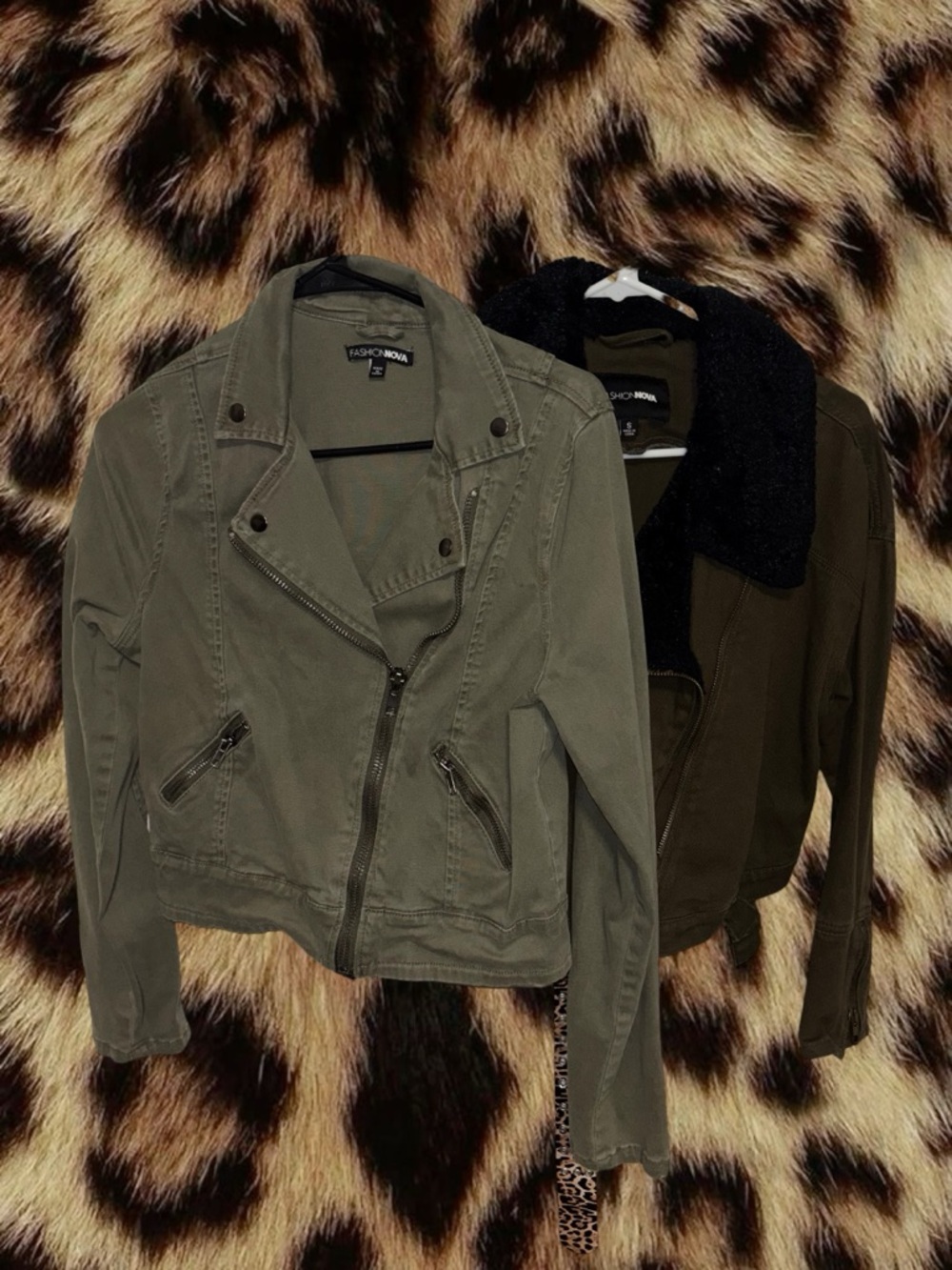 Fashion Nova Green Women's Utility Moto Jackets (SET OF 2)